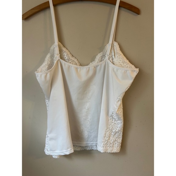 y2k Women's White Lace Trim Cami Plus Size 3X Layering Romantic Feminine - Picture 4 of 7